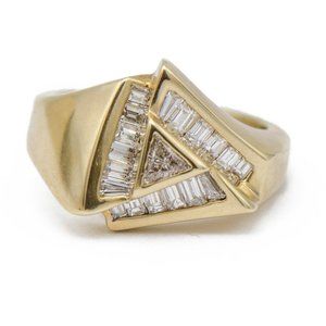 Gentlemens' Gold Trillion Diamond Ring